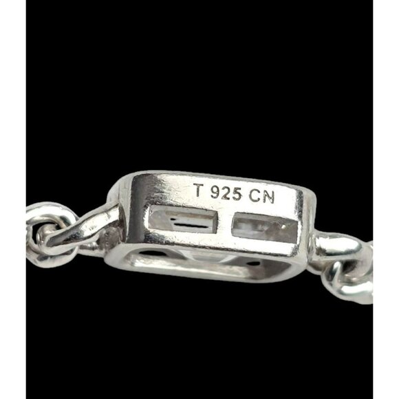 New Tocara Sterling Silver Bracelet DiAmi Crystal Oblong Centerpiece Curb Chain - Picture 7 of 10